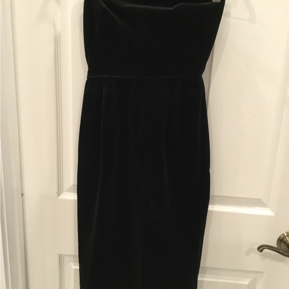 Price drop.  JCrew Classic Black Strapless Dress